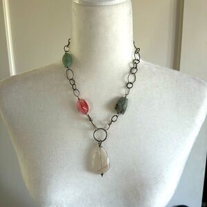 Asymmetric stone necklace